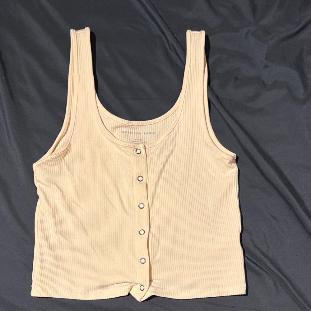 American Eagle Outfitters yellow Button-Up Tank Top